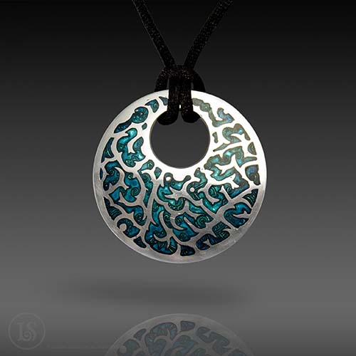 Twilight of Thorns Pendant, 960 sterling silver