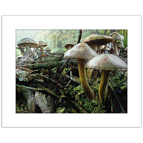 Mushroom Forest Print, Giclee