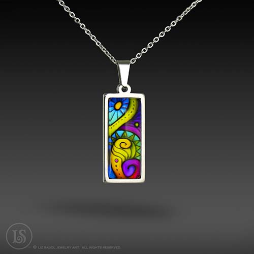 Abstract Dreams 2 Pendant, Glass, Stainless Steel